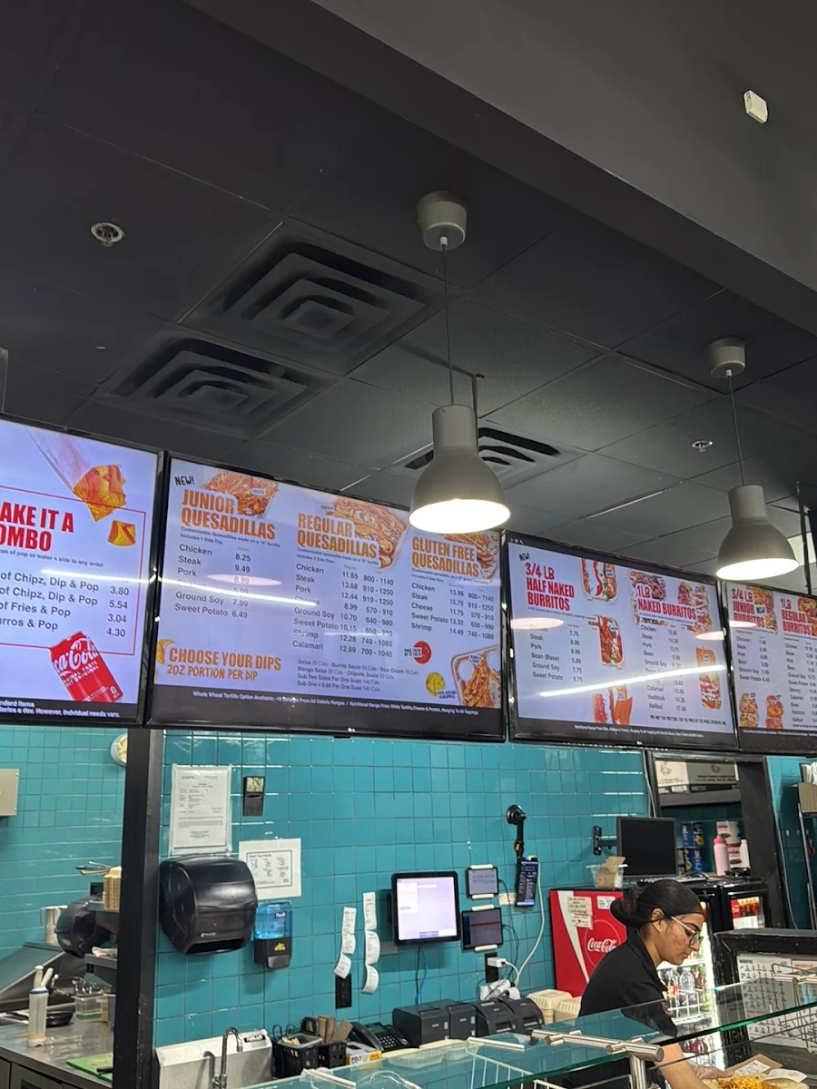 Menu, Burrito Boyz