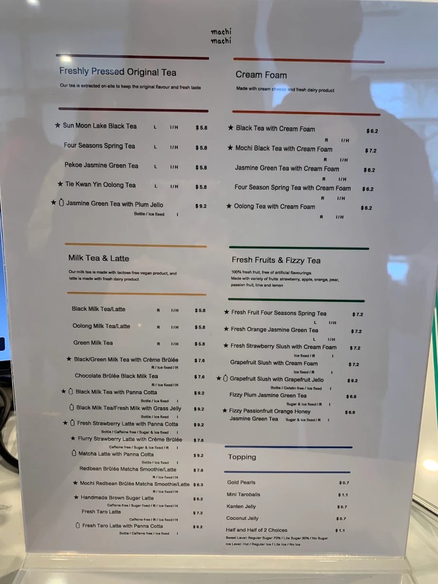Menu, Machi Machi
