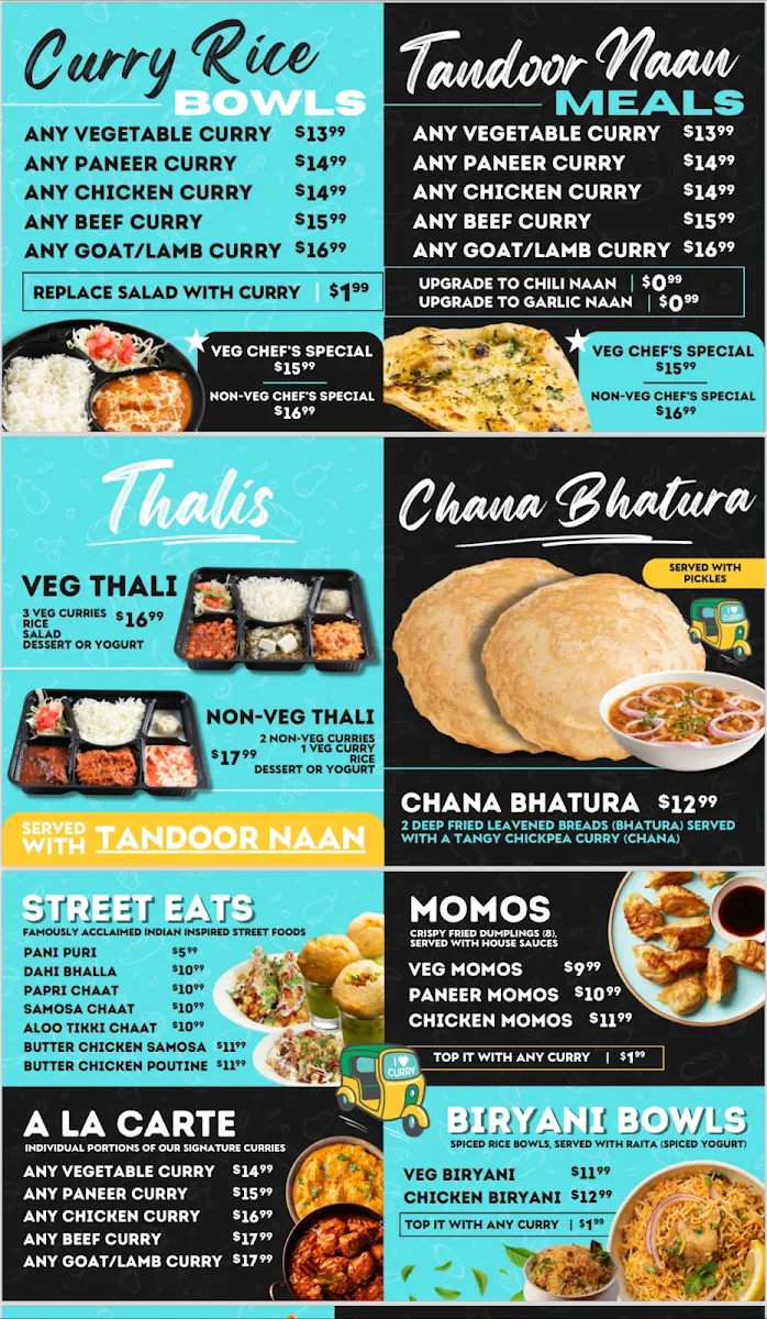 Menu, Hurry Curry - Devonshire Mall