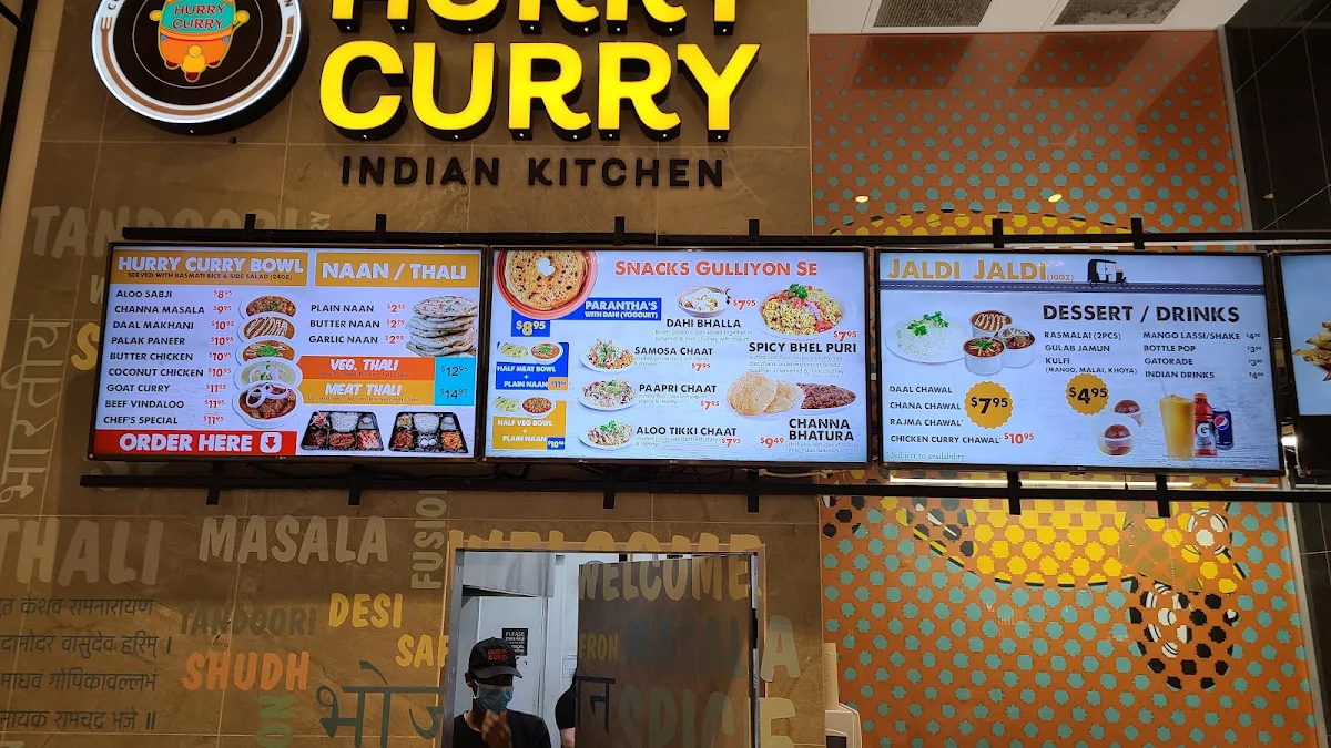 Menu, Hurry Curry - Devonshire Mall