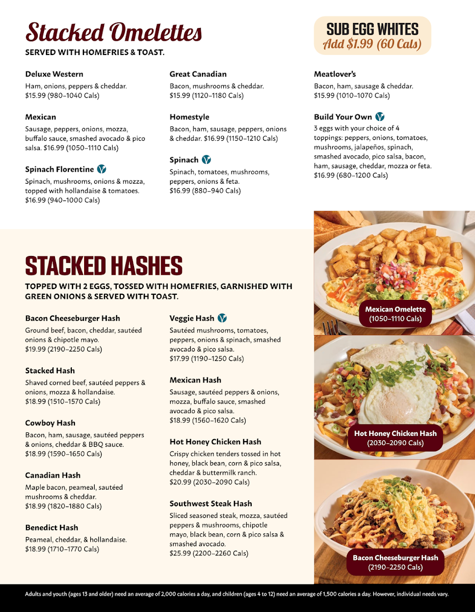 Menu, Stacked Pancake & Breakfast House