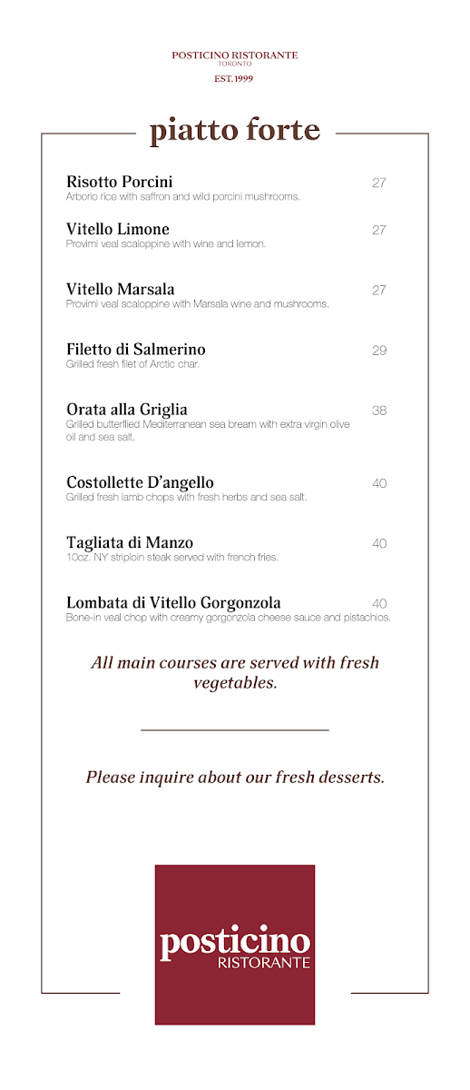 Menu, Posticino