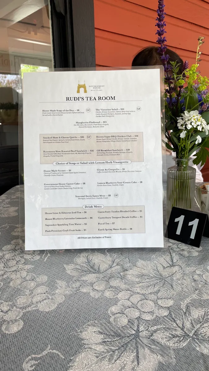Menu, Rudi's Tea Room