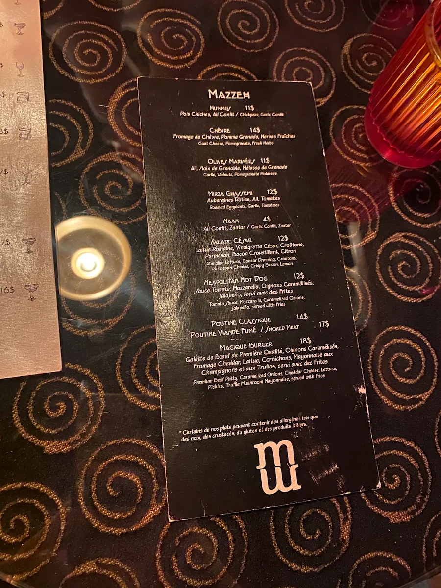 Menu, Magpie Magique
