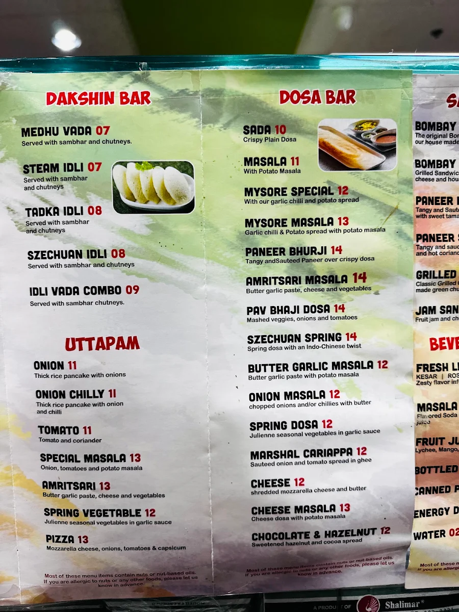 Menu, Royal Paan