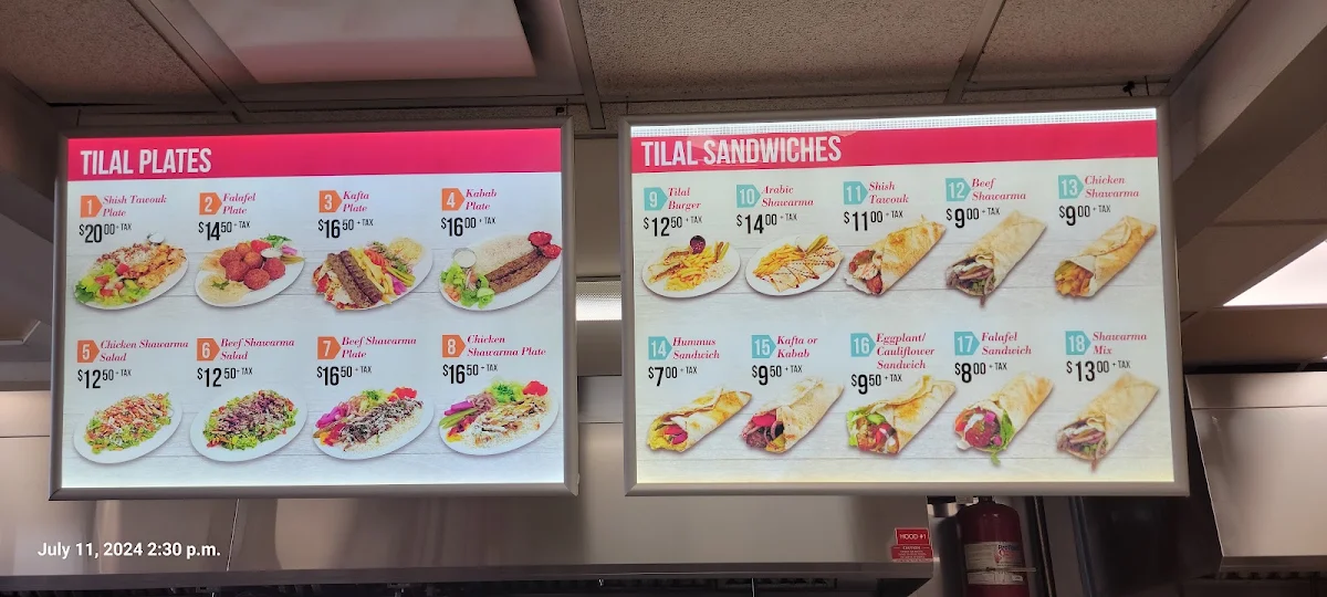 Menu, Tilal Bakery
