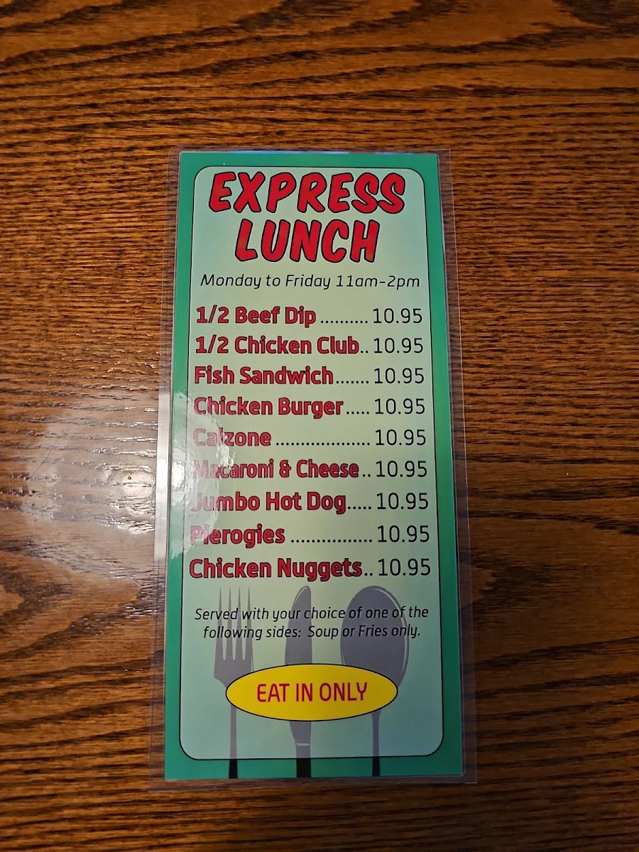 Menu, Paddy O'Neils Restaurant Pub