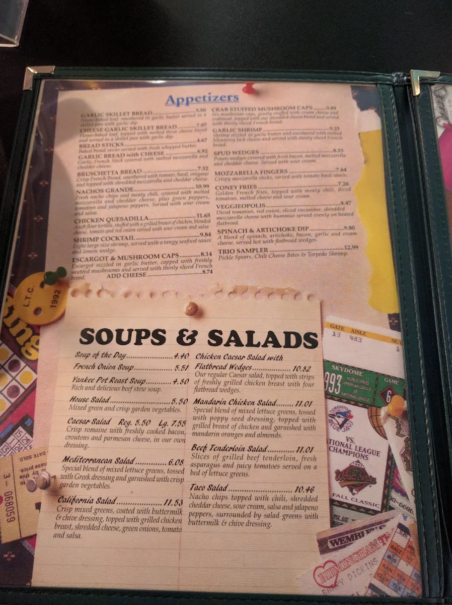 Menu, Paddy O'Neils Restaurant Pub