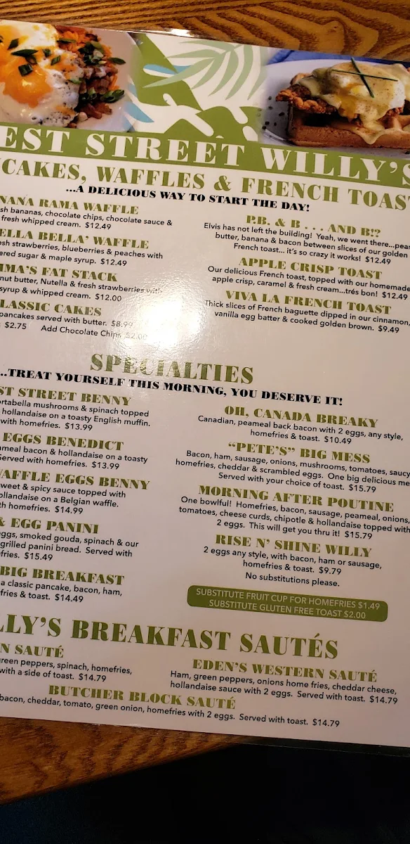 Menu, Paddy O'Neils Restaurant Pub