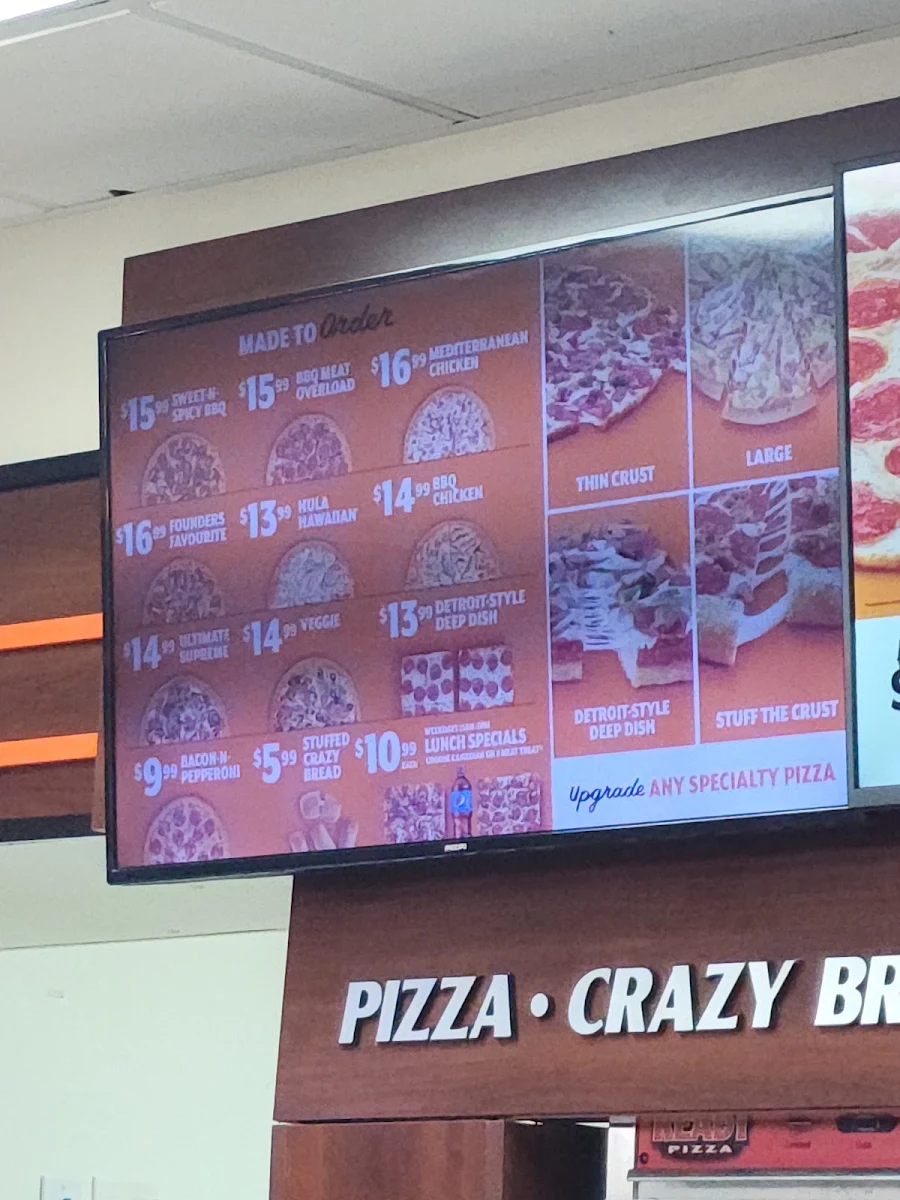 Menu, Little Caesars Pizza