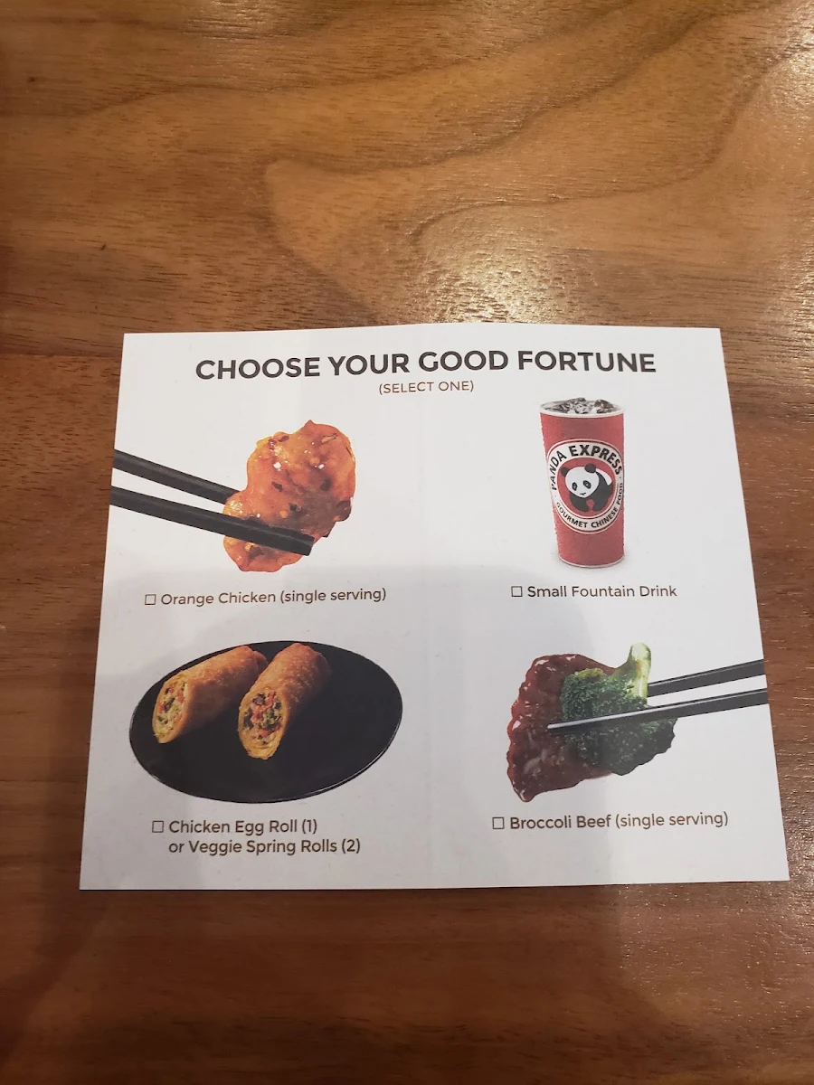 Menu, Panda Express