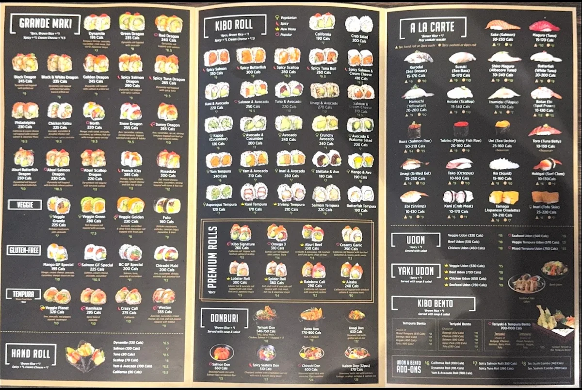 Menu, Kibo Sushi House - Woodbridge