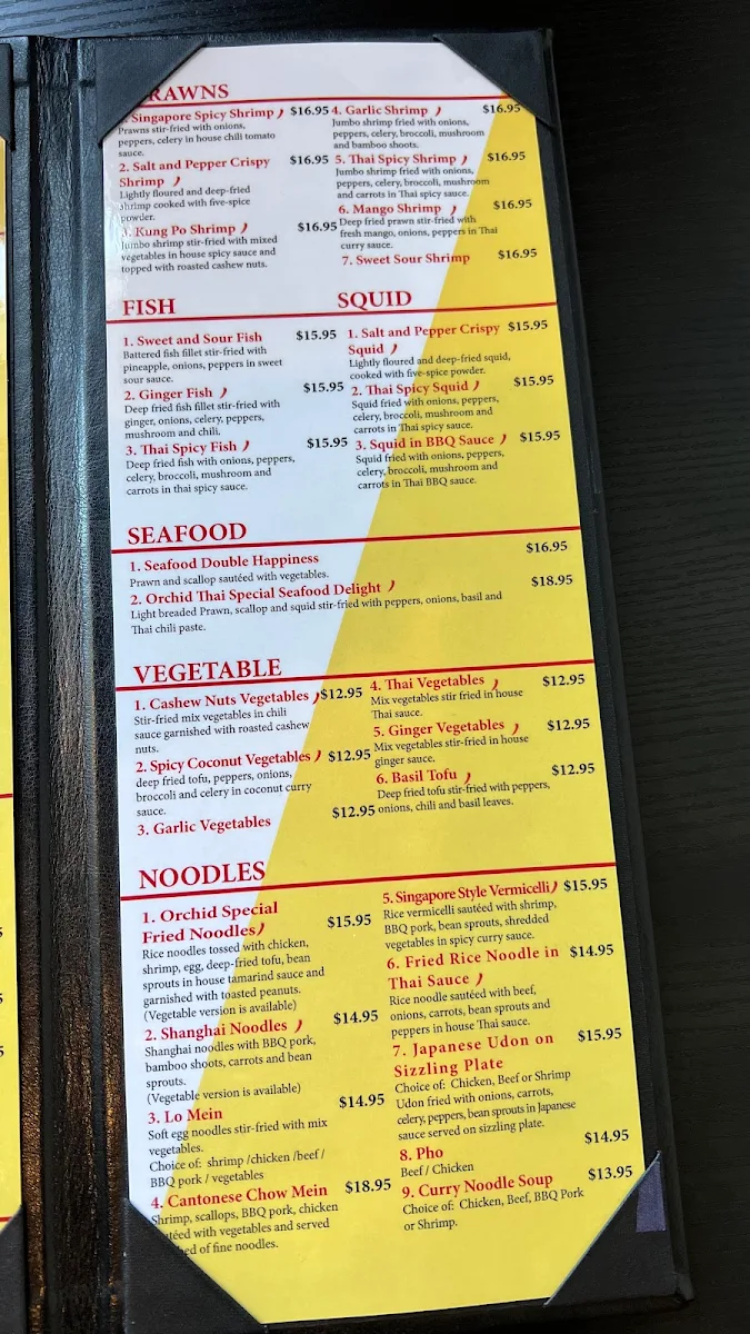 Menu, Modern Orchid Asian Cuisine(Bedford)