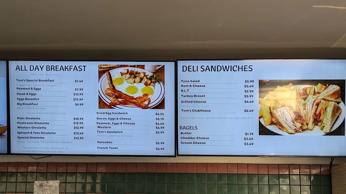 Menu, Tom's
