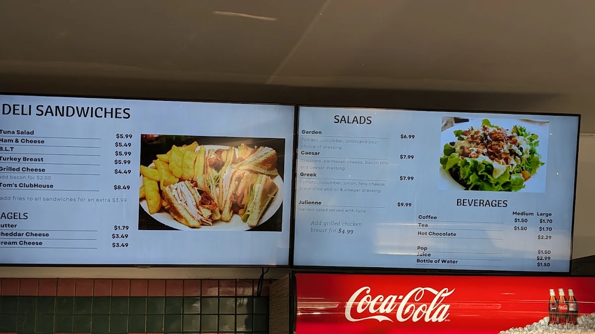 Menu, Tom's