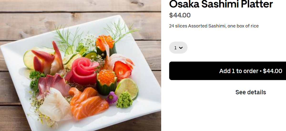 Menu, MHK Sushi
