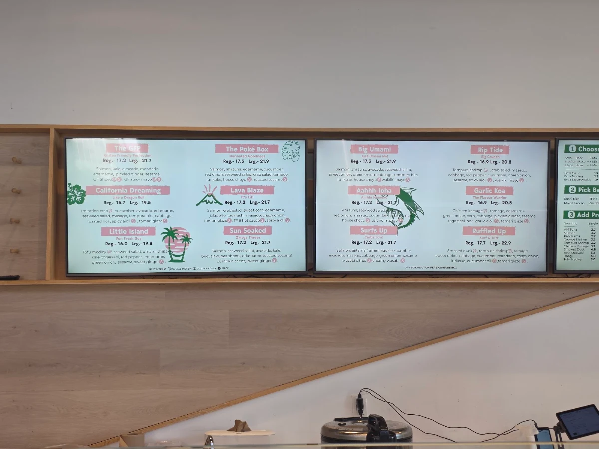 Menu, The Poke Box