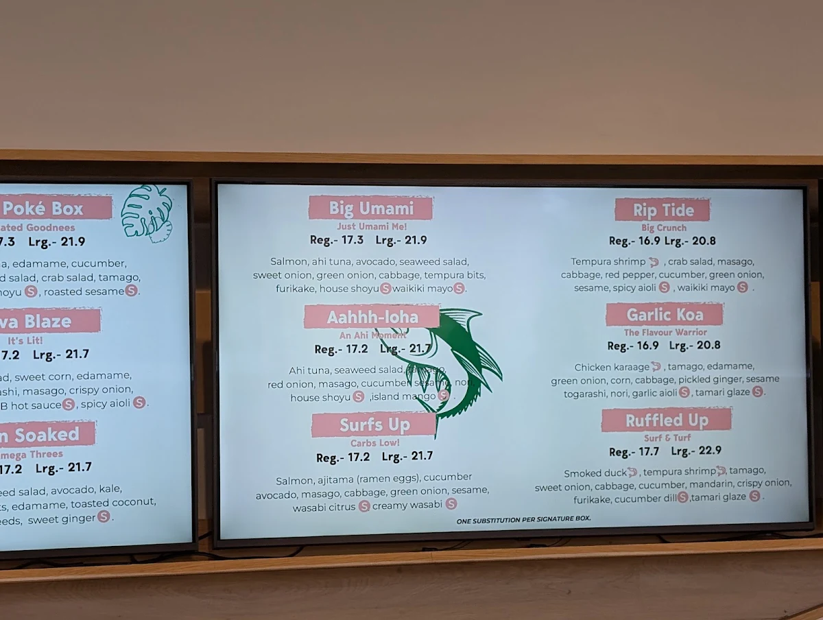 Menu, The Poke Box