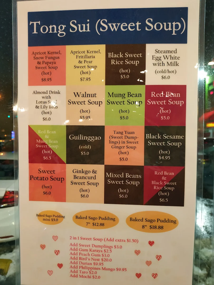 Menu, Mango Mama