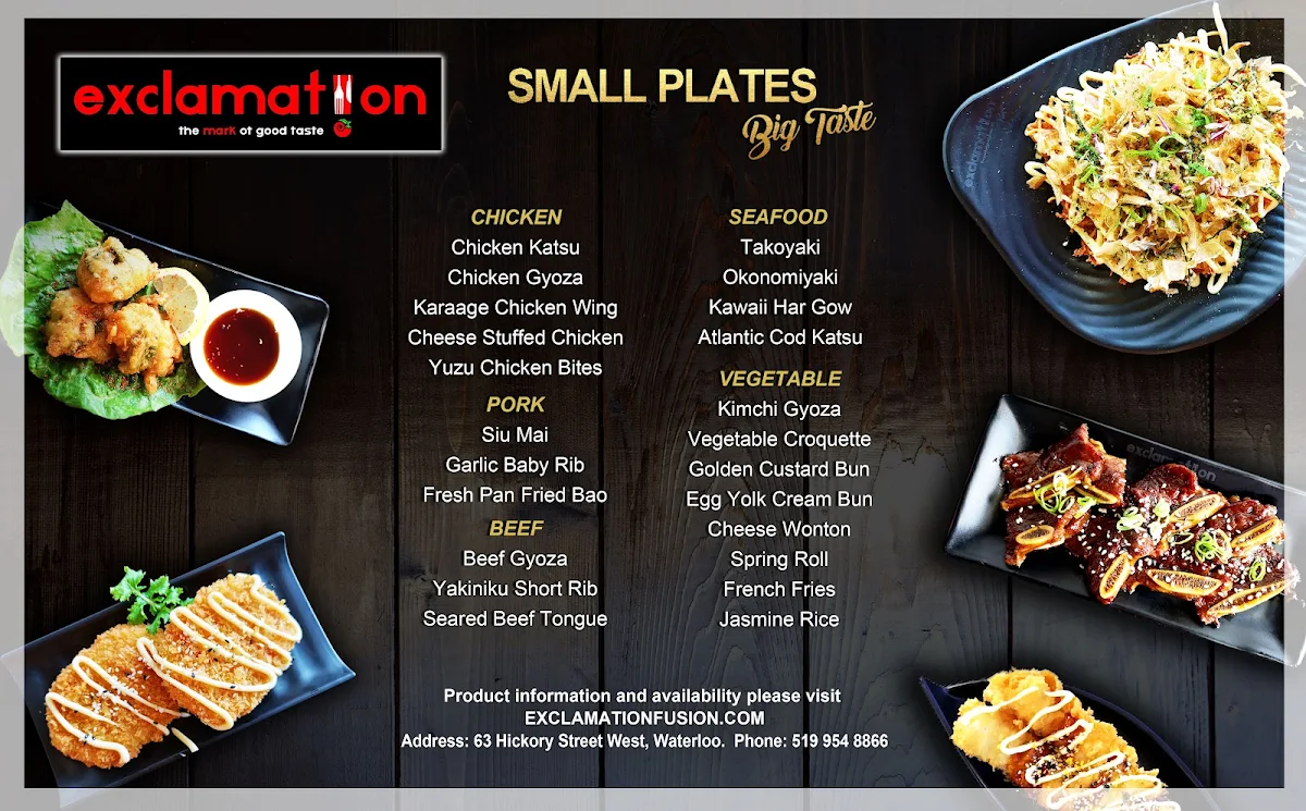 Menu, Exclamation Waterloo