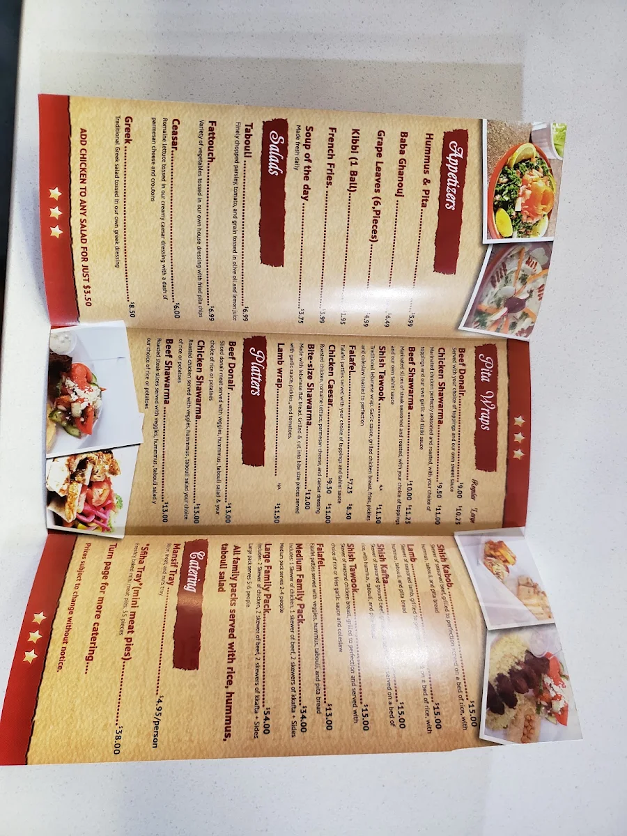 Menu, Pita King