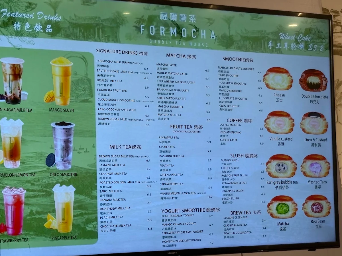 Menu, Formocha Scarborough
