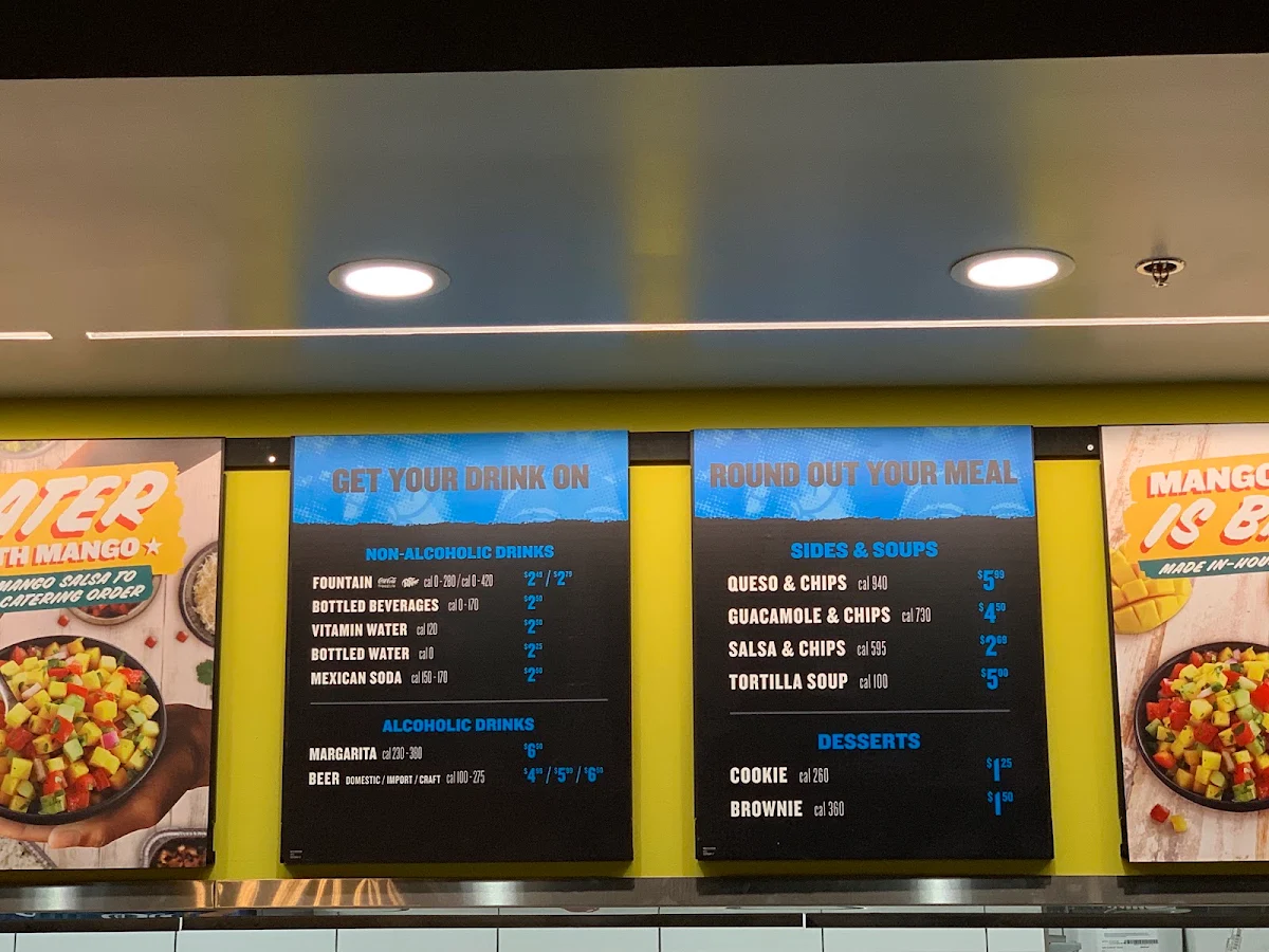 Menu, QDOBA Mexican Eats