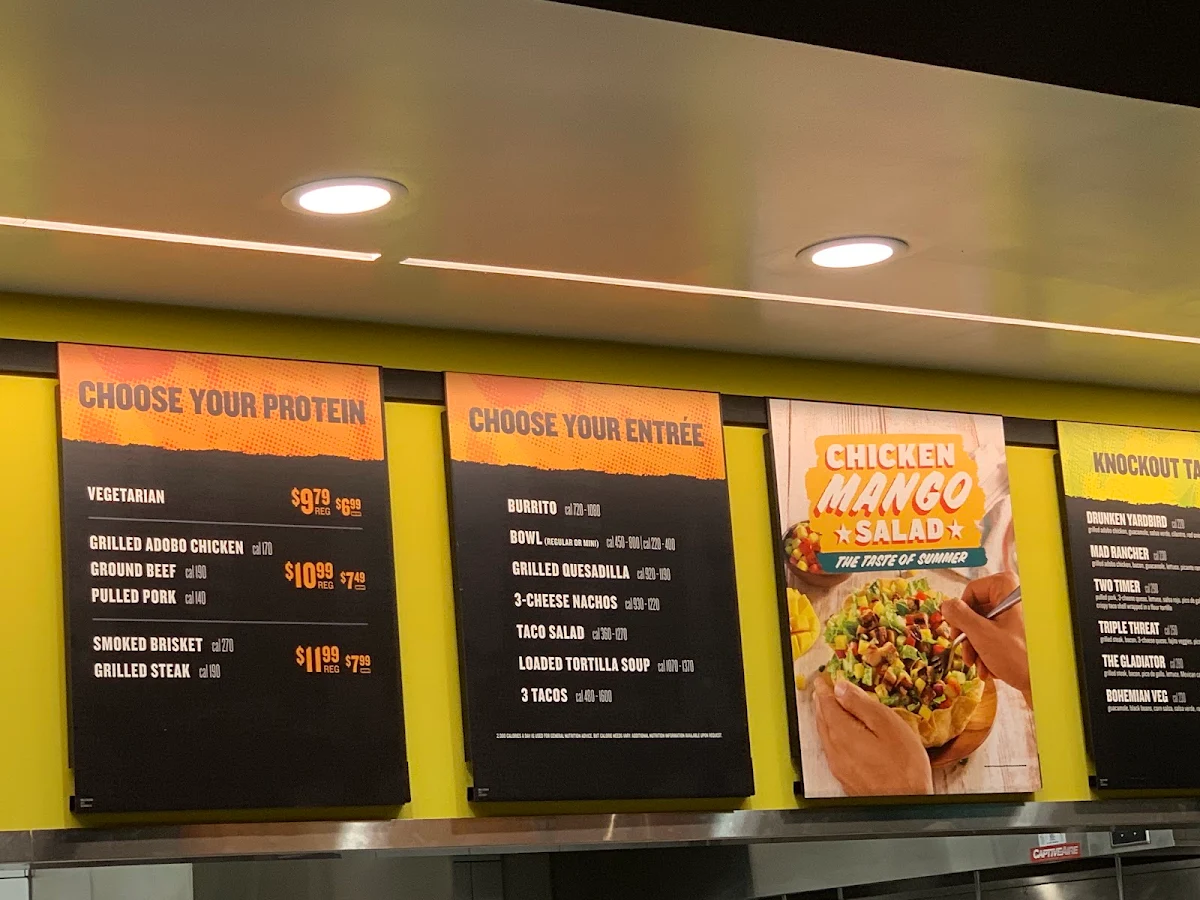 Menu, QDOBA Mexican Eats
