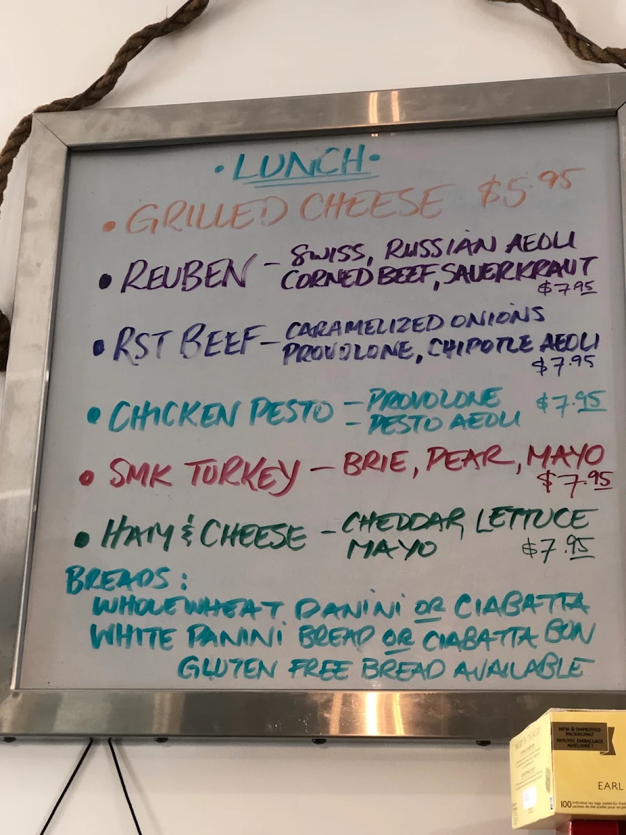 Menu, The Copper Bean Cafe