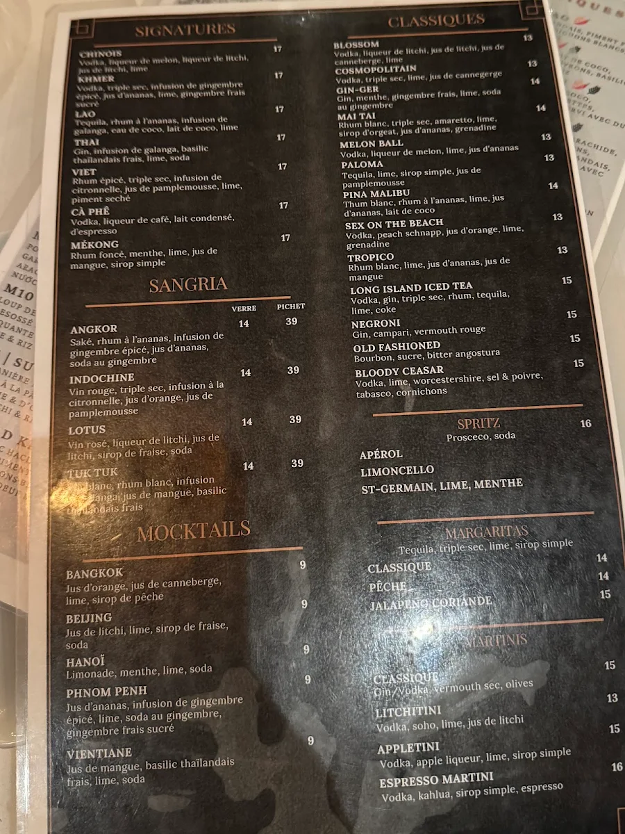 Menu, Le Mēkong