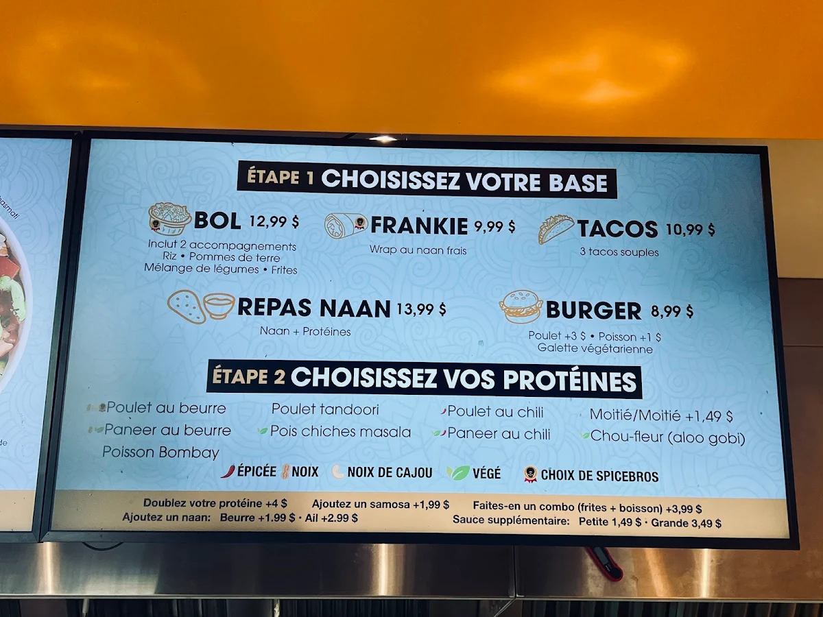 Menu, Spicebros