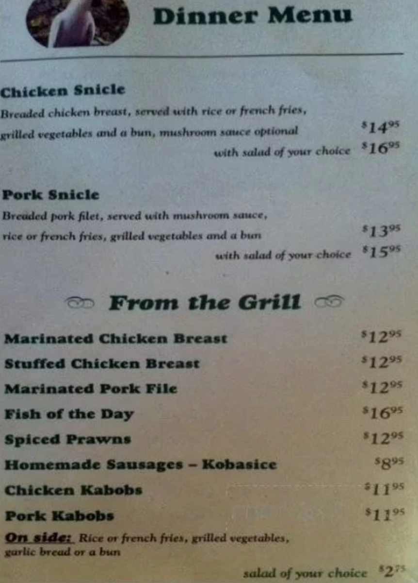 Menu, Little Cockatoo Cafe