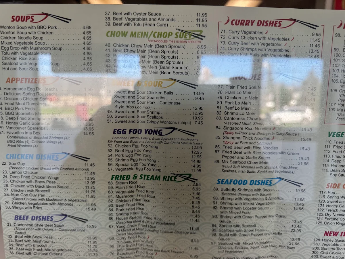 Menu, Chopstixpress