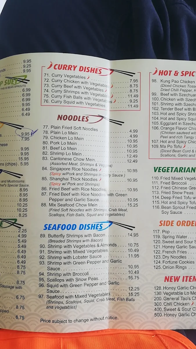 Menu, Chopstixpress