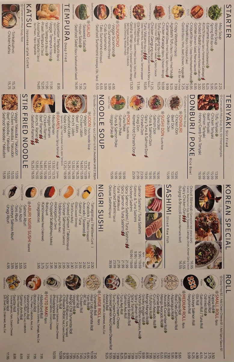 Menu, Hana Sushi Japanese Restaurant