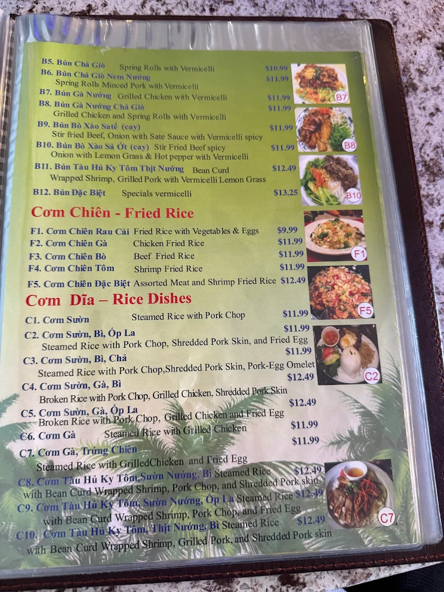 Menu, Thuân Thành Restaurant