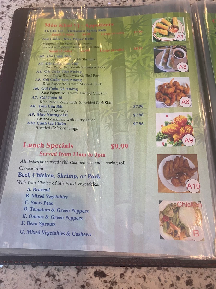 Menu, Thuân Thành Restaurant