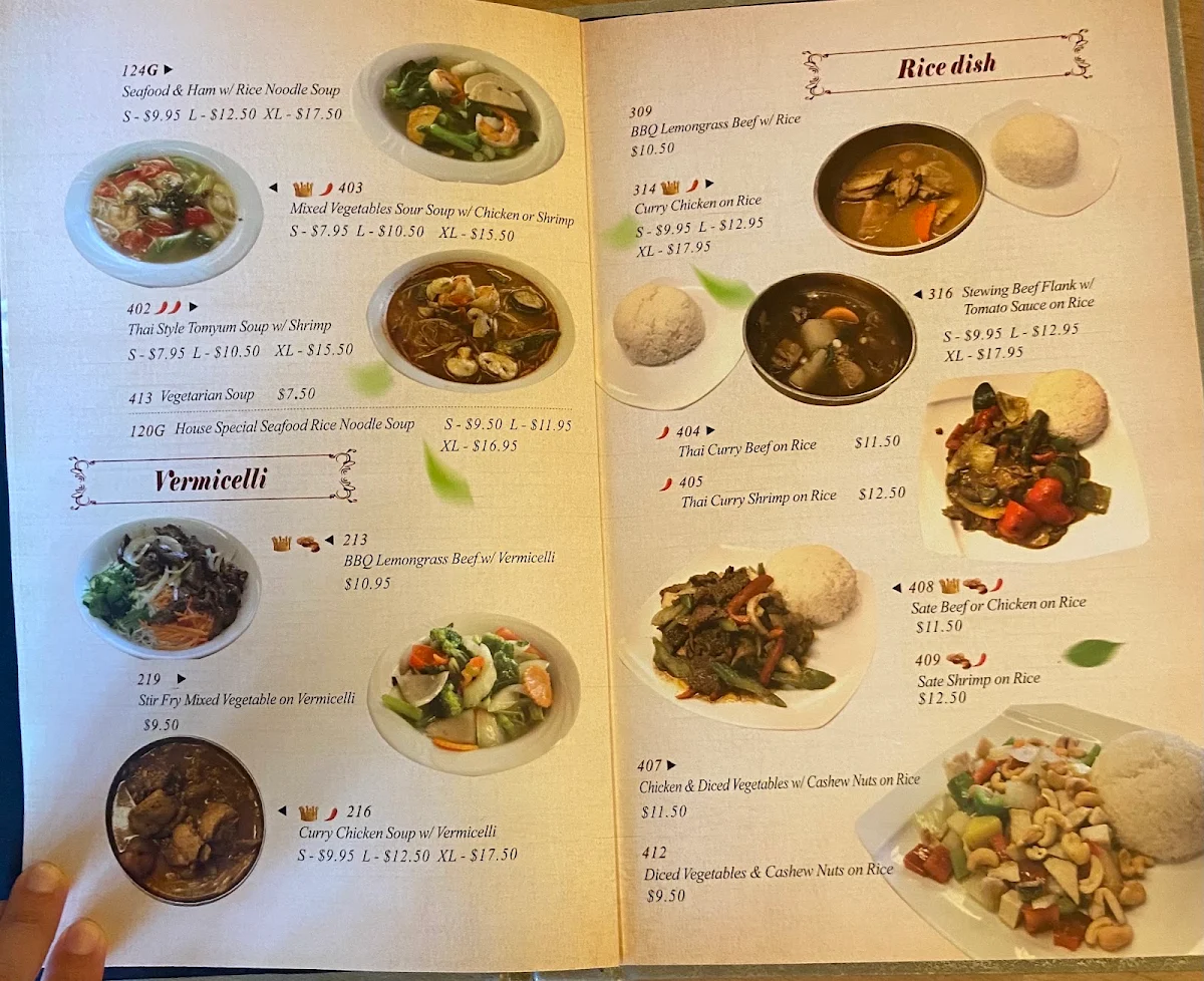Menu, Thuân Thành Restaurant