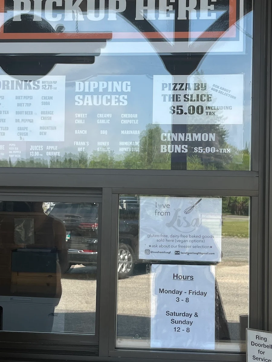 Menu, Scotty's Drive-In Gondola Pizza