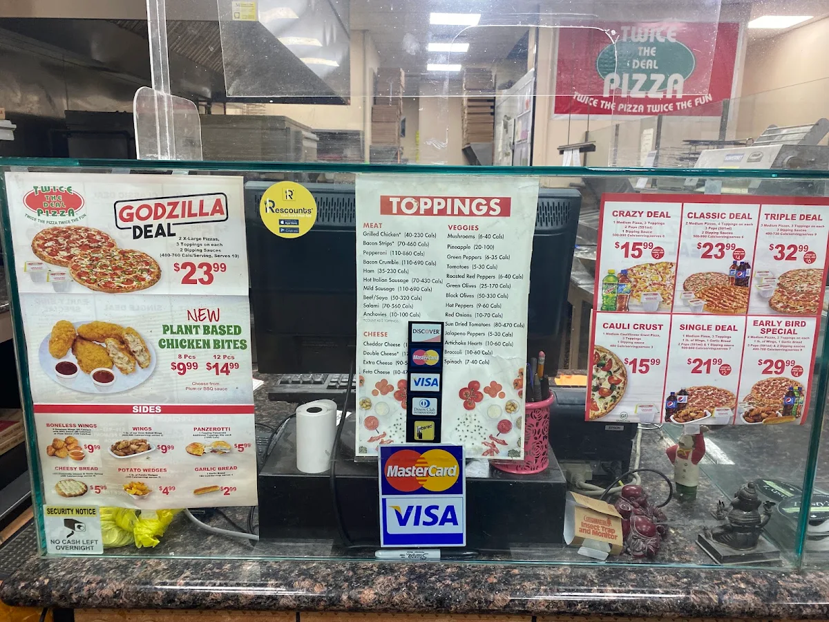 Menu, Twice The Deal Pizza