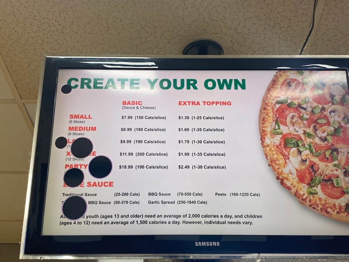 Menu, Twice The Deal Pizza