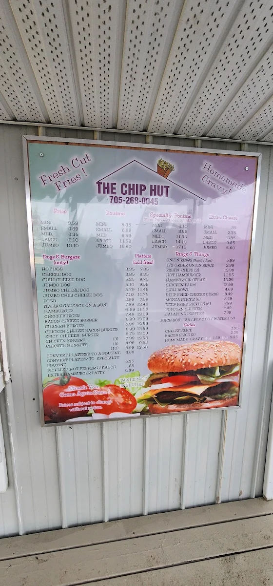 Menu, Chip Hut
