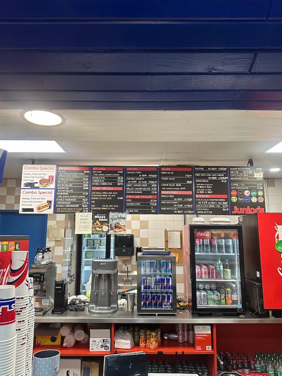 Menu, Junior's Restaurant