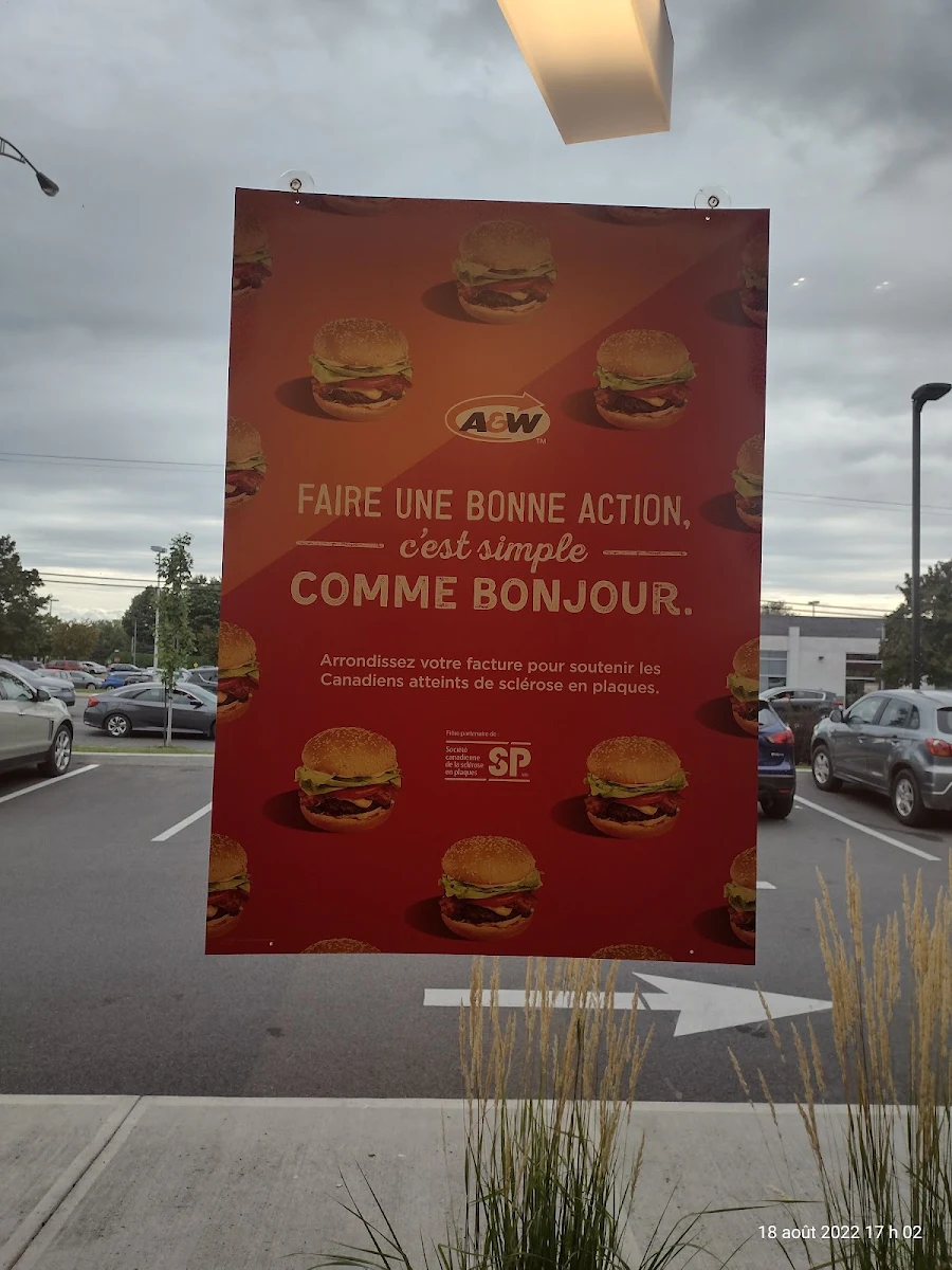 Menu, A&W Canada