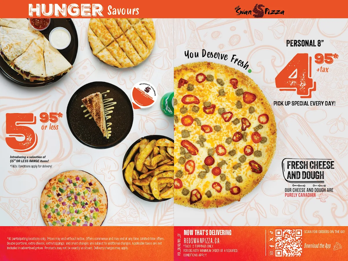 Menu, Red Swan Pizza - Edmonton Christy Corner