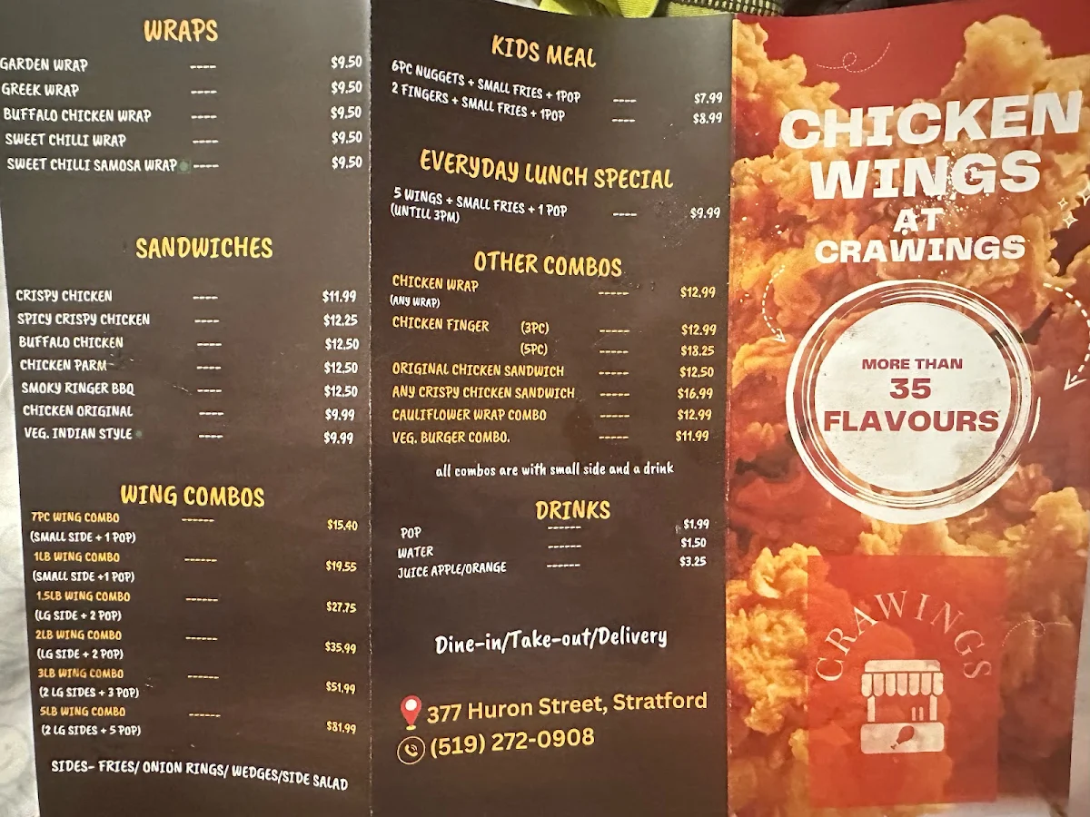 Menu, CRAWINGS