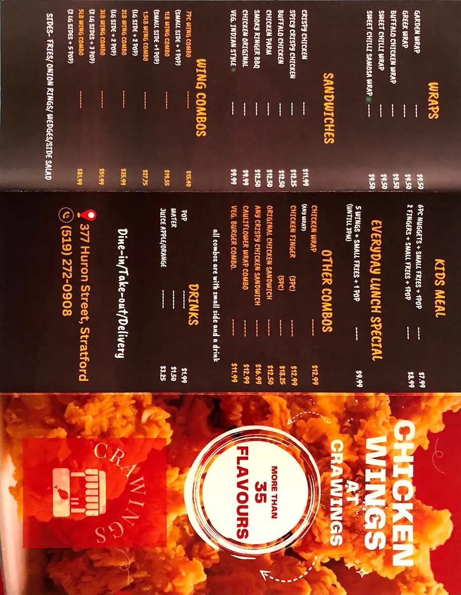 Menu, CRAWINGS