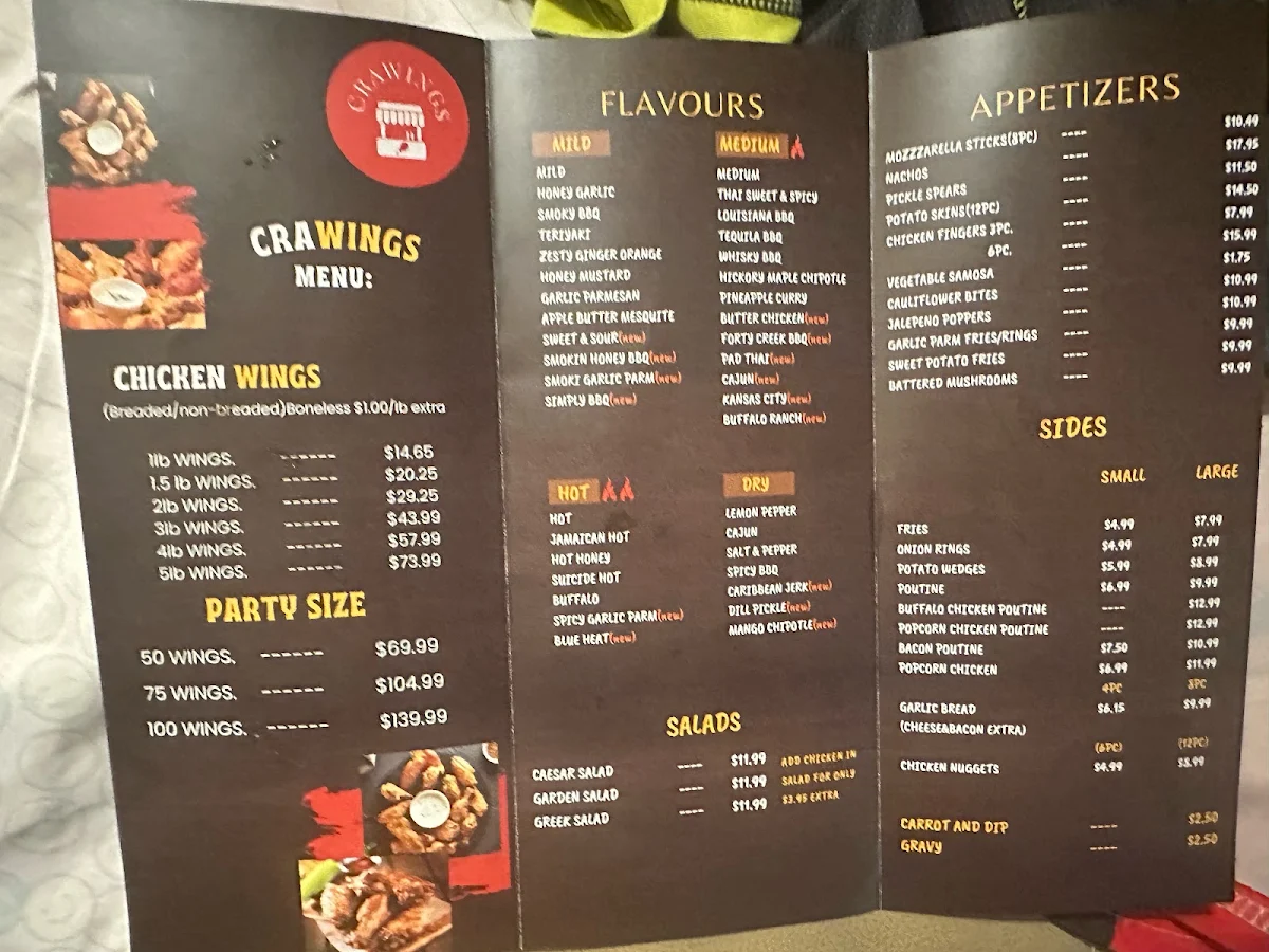 Menu, CRAWINGS