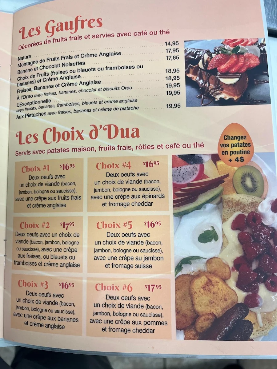 Menu, Oeufs et Crêpe