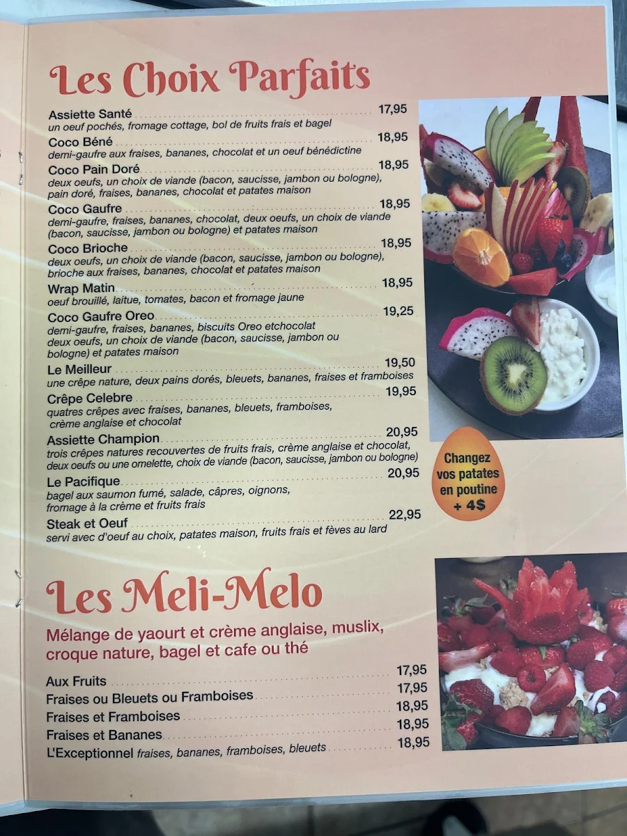 Menu, Oeufs et Crêpe